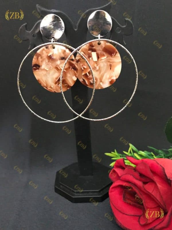 Entwined circle Long earrings - Image 2