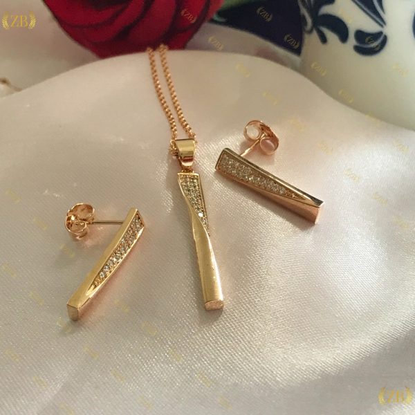 Shimmer Element Rose Gold Pendant Set