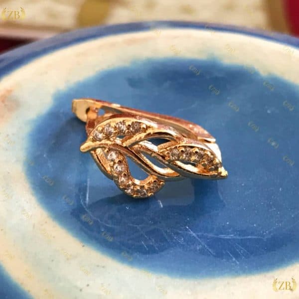 Gold Tone Leaf Studs - Image 2