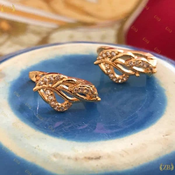 Gold Tone Leaf Studs