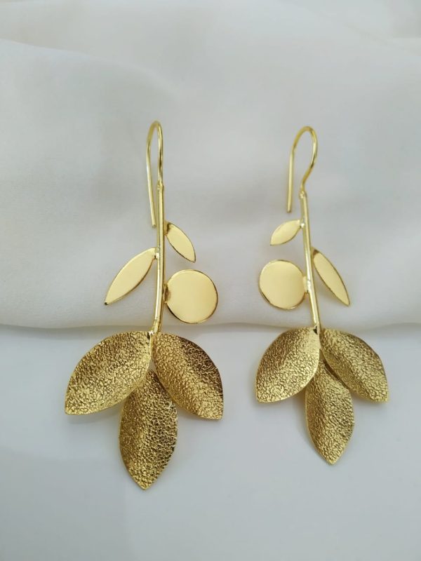 Sunlit Grace Handmade Gold tone earrings